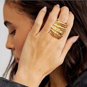 Chunky Textured Sculptural Ring cult gaia 18K Gold Plated Hypoallergenic